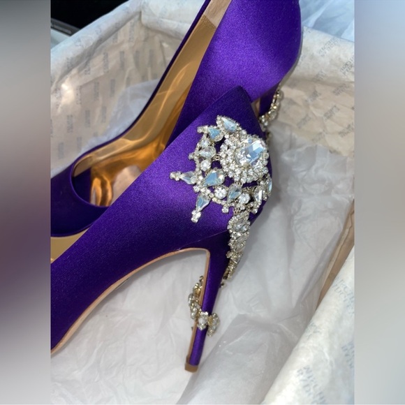 Badgley Mischka 'Royal Embellished' Peep
Toe Pump in Purple - Picture 5 of 16